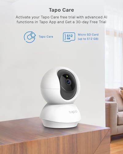 2K 3MP Indoor WiFi Security Camera with Pan Tilt, Motion Tracking, AI Detection, Two-Way Audio, Night Vision, Baby and Pet Monitoring, Works with Alexa and Google