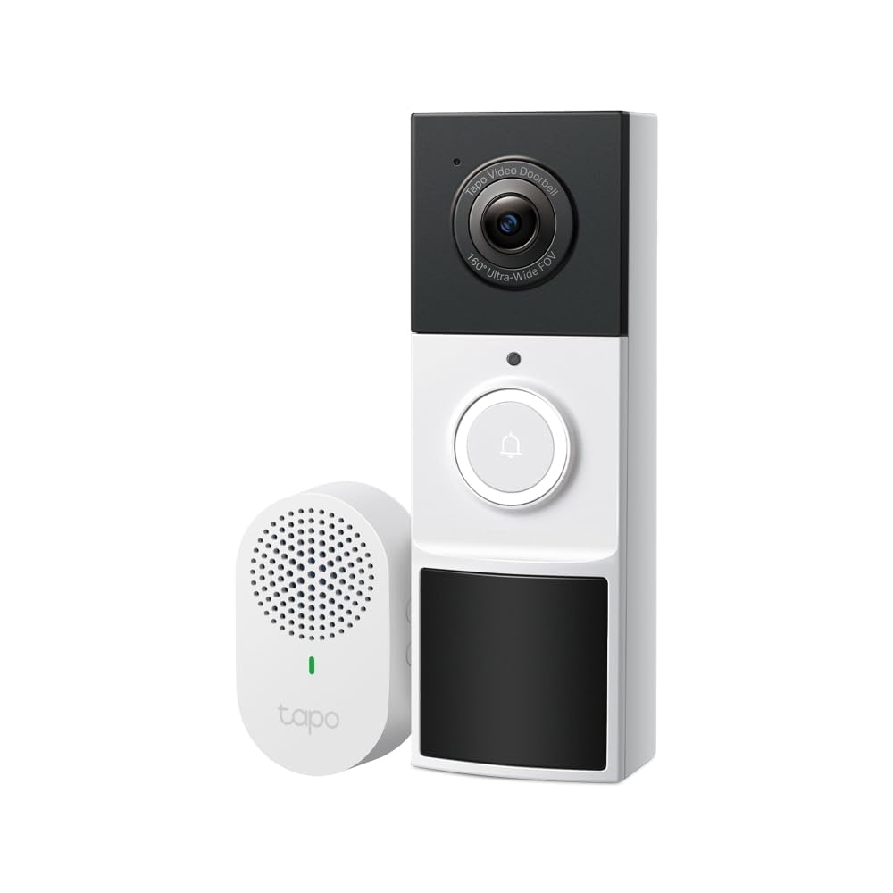 Wireless Battery Video Doorbell 2K Ultra-Clear Camera with Ring Chime, Color Night Vision, 160° Ultra-Wide View, AI Detection, IP65 Weatherproof, 6-Month Battery Life, No Monthly Fee
