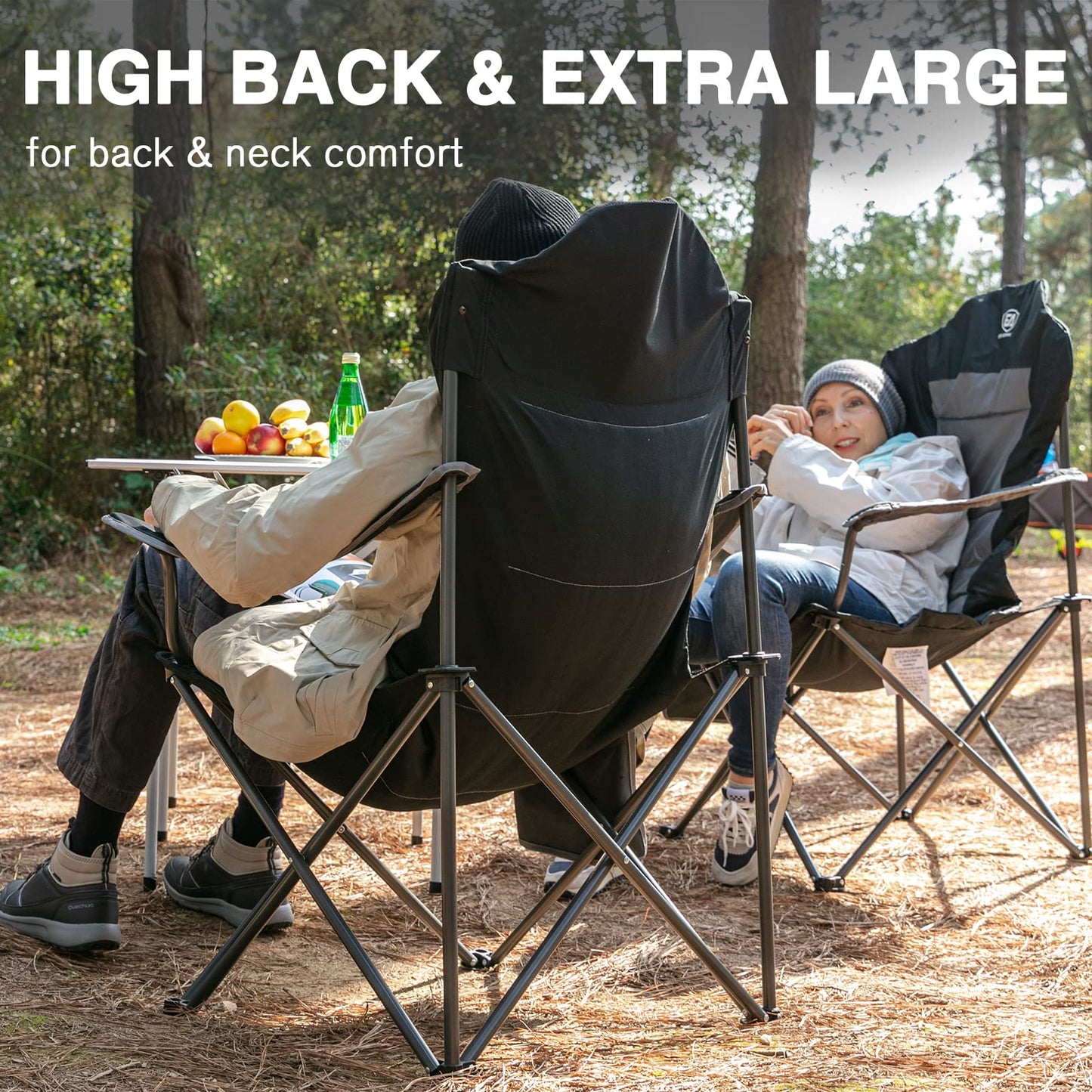 TIMBER RIDGE Festival Trolley on Wheels – 200L Folding Camping Beach Trolley with Brakes, Adjustable Handle & Cover Bag, 100kg Heavy Duty Cart Wagon for Outdoor, Garden, Picnic
