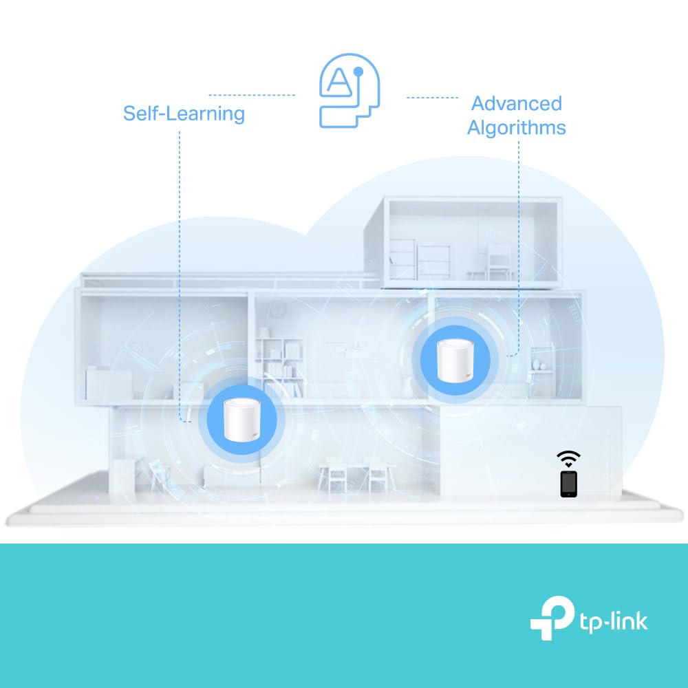 TP-Link Deco X10 (3-Pack) Mesh WiFi 6 System, AX1500Mbps, Coverage Up to 5600ft², Easy Setup, Router & Extender for Gaming & 4K, Alexa & Google Home Compatible