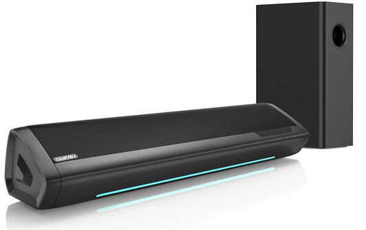 17-inch TV Soundbar - 2.1 Channel Surround Sound System with Adjustable Bass, Volume Indicator, and Bluetooth/Optical/AUX Input for PC and Projector