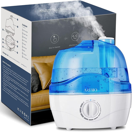 2.2L Humidifier for Bedroom and Baby Room with 28dB Quiet Operation, Air Cool Mist, 360° Rotation Nozzle, BPA-Free, Wide Mouth, Easy to Clean for Home, Office, and Baby