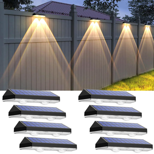 Solar Fence Lights (8 Pack) – 3 Lighting Modes, Waterproof LED, Solar-Powered for Outdoor Use (Backyard, Patio, Step, Wall, Railing)